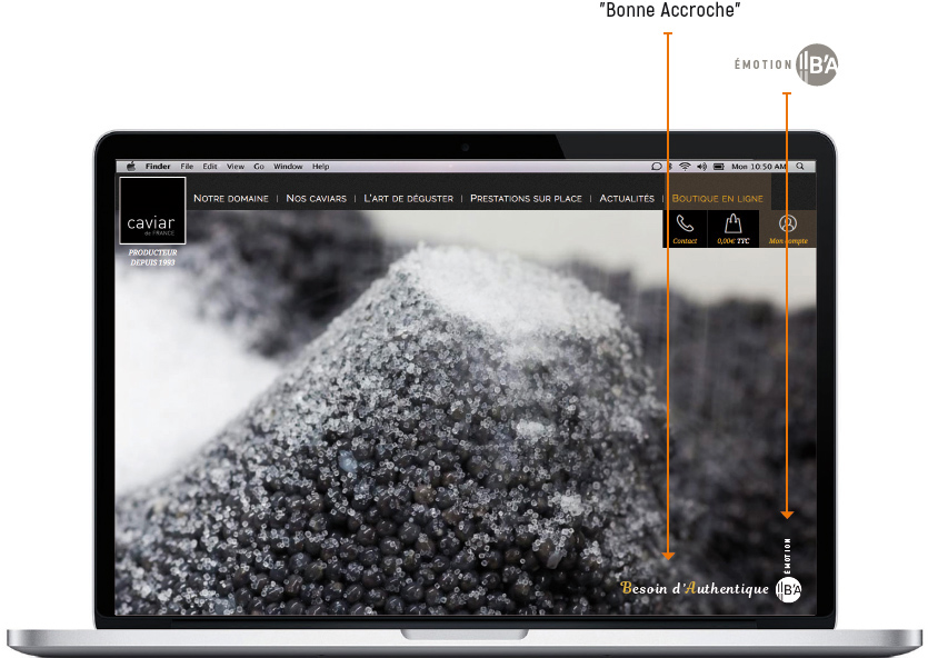 exemple capture écran Caviar de France