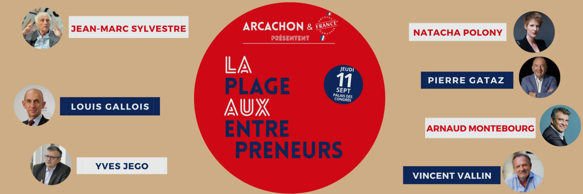 Affiche officielle de l'événement "la plage aux entrepreneurs"